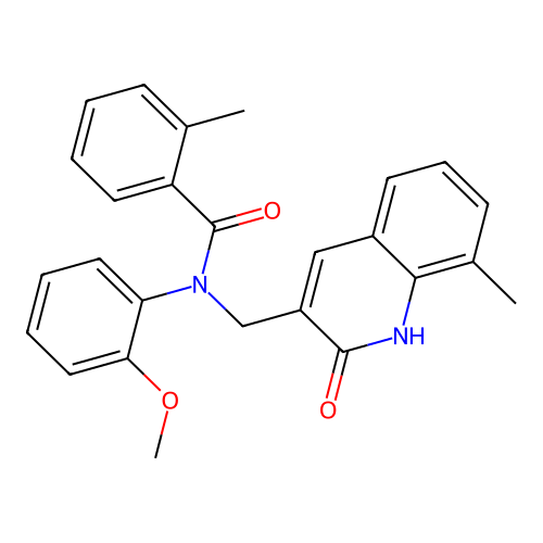 N-((2-hydroxy-8-methylquinolin-3-yl)methyl)-N-(2-methoxyphenyl)-2-methylbenzamide structure