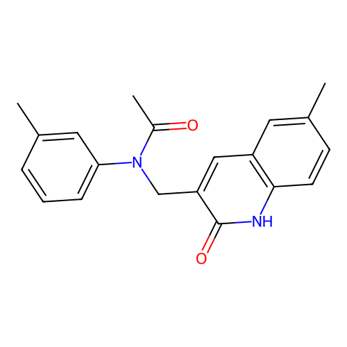 N-[(6-methyl-2-oxo-1H-quinolin-3-yl)methyl]-N-(3-methylphenyl)acetamide structure