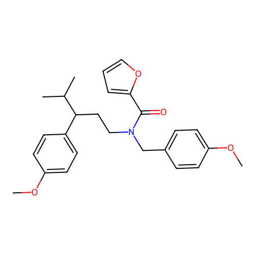 N-(4-methoxybenzyl)-N-(3-(4-methoxyphenyl)-4-methylpentyl)furan-2-carboxamide structure