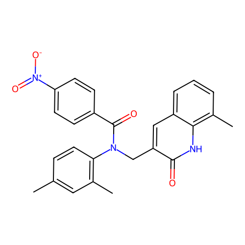 N-(2,4-dimethylphenyl)-N-((2-hydroxy-8-methylquinolin-3-yl)methyl)-4-nitrobenzamide structure