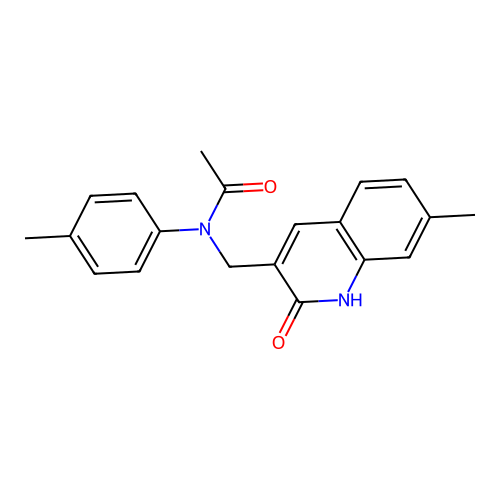 N-[(7-methyl-2-oxo-1H-quinolin-3-yl)methyl]-N-(4-methylphenyl)acetamide structure