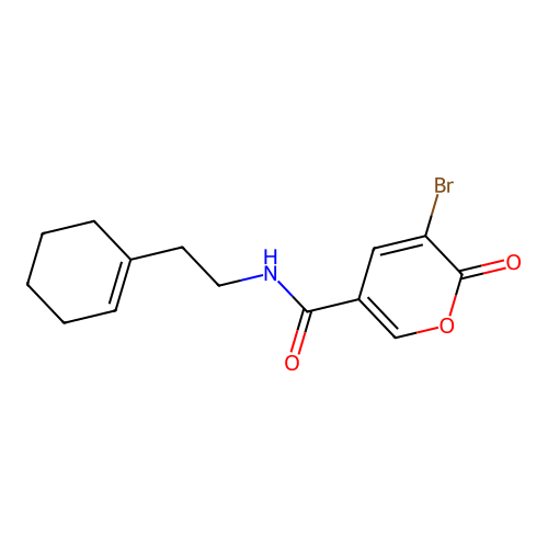 5-bromo-N-[2-(cyclohexen-1-yl)ethyl]-6-oxopyran-3-carboxamide structure