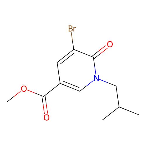 Methyl 5-bromo-1-(2-methylpropyl)-6-oxo-1,6-dihydropyridine-3-carboxylate structure