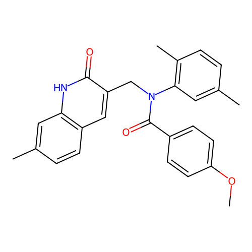 N-(2,5-dimethylphenyl)-4-methoxy-N-[(7-methyl-2-oxo-1H-quinolin-3-yl)methyl]benzamide structure