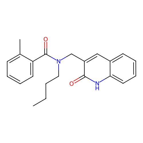 N-butyl-2-methyl-N-[(2-oxo-1H-quinolin-3-yl)methyl]benzamide structure