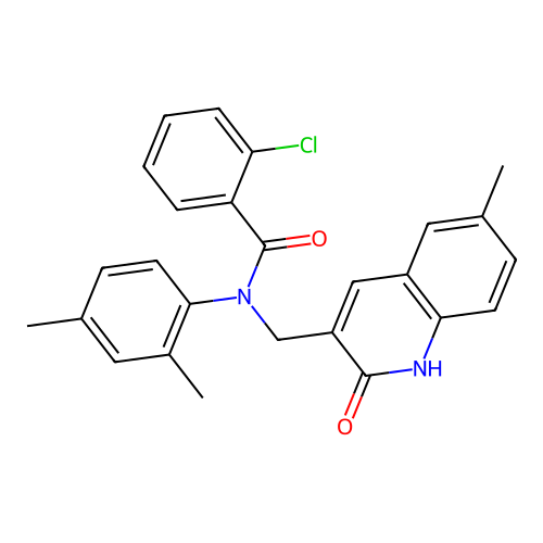 2-chloro-N-(2,4-dimethylphenyl)-N-((2-hydroxy-6-methylquinolin-3-yl)methyl)benzamide structure
