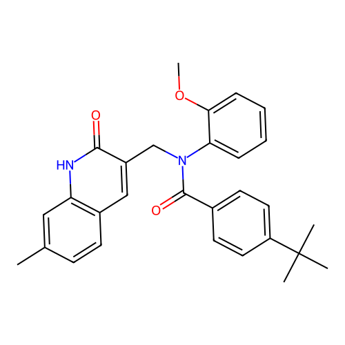 4-(tert-butyl)-N-((2-hydroxy-7-methylquinolin-3-yl)methyl)-N-(2-methoxyphenyl)benzamide structure