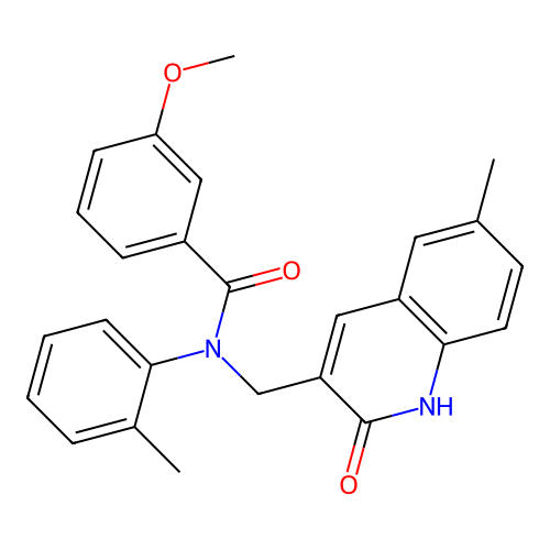 N-((2-hydroxy-6-methylquinolin-3-yl)methyl)-3-methoxy-N-(o-tolyl)benzamide structure