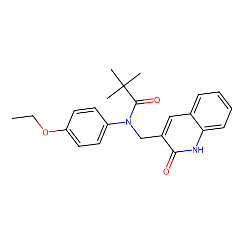 N-(4-ethoxyphenyl)-2,2-dimethyl-N-[(2-oxo-1H-quinolin-3-yl)methyl]propanamide structure