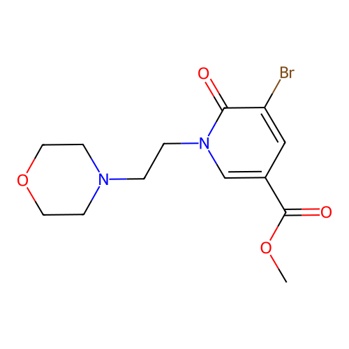 methyl 5-bromo-1-(2-morpholin-4-ylethyl)-6-oxopyridine-3-carboxylate structure