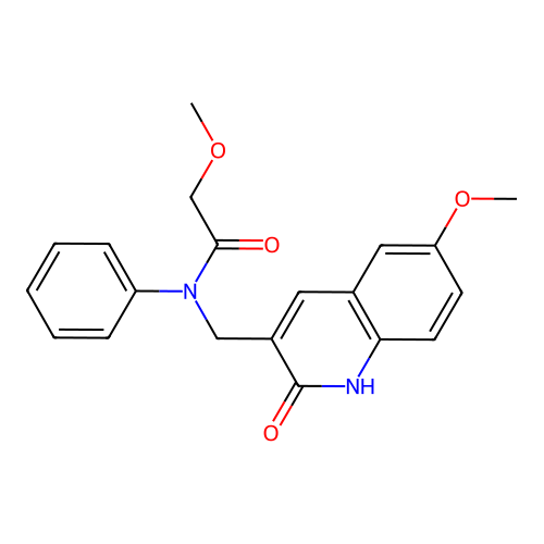 2-methoxy-N-[(6-methoxy-2-oxo-1H-quinolin-3-yl)methyl]-N-phenylacetamide structure