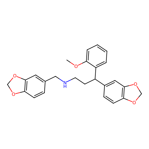 3-(1,3-benzodioxol-5-yl)-N-(1,3-benzodioxol-5-ylmethyl)-3-(2-methoxyphenyl)propan-1-amine structure