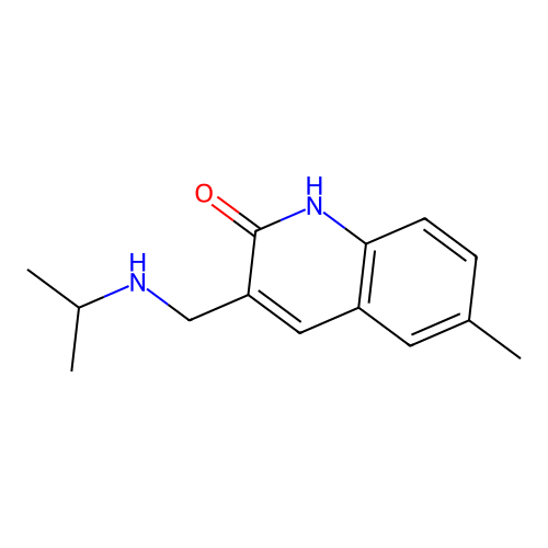 6-methyl-3-[(propan-2-ylamino)methyl]quinolin-2(1H)-one structure