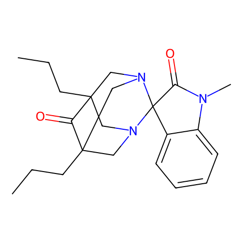 (1r,5R,7S)-1'-methyl-5,7-dipropyl-1,3-diazaspiro[adamantane-2,3'-indoline]-2',6-dione structure