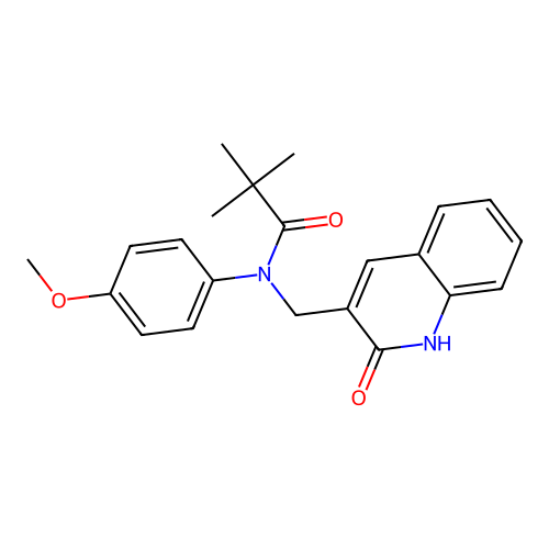 N-(4-methoxyphenyl)-2,2-dimethyl-N-[(2-oxo-1H-quinolin-3-yl)methyl]propanamide structure