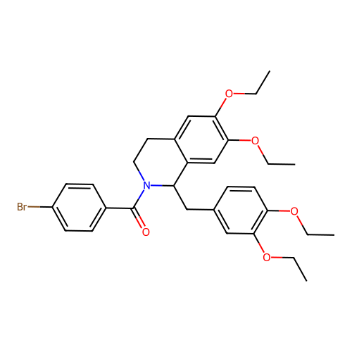 (4-bromophenyl)(1-(3,4-diethoxybenzyl)-6,7-diethoxy-3,4-dihydroisoquinolin-2(1H)-yl)methanone structure