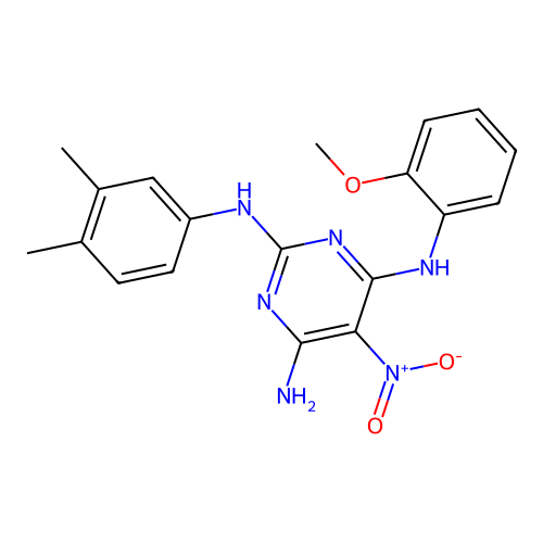 {6-amino-2-[(3,4-dimethylphenyl)amino]-5-nitropyrimidin-4-yl}(2-methoxyphenyl) amine structure