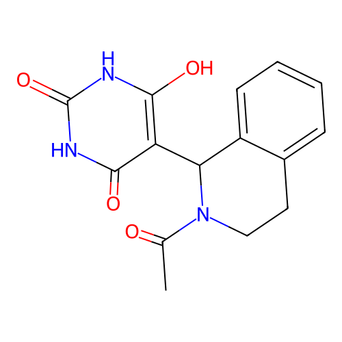 5-(2-acetyl-1,2,3,4-tetrahydroisoquinolin-1-yl)-6-hydroxypyrimidine-2,4(1H,3H)-dione structure