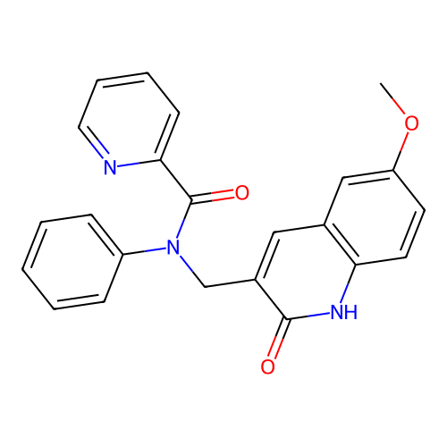 N-((2-hydroxy-6-methoxyquinolin-3-yl)methyl)-N-phenylpicolinamide structure