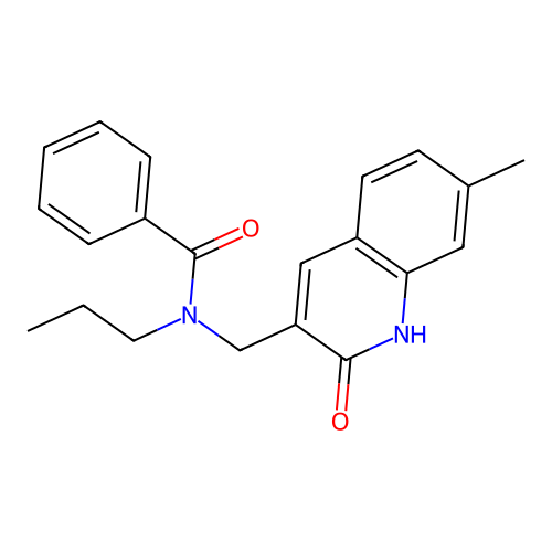 N-[(7-methyl-2-oxo-1H-quinolin-3-yl)methyl]-N-propylbenzamide structure
