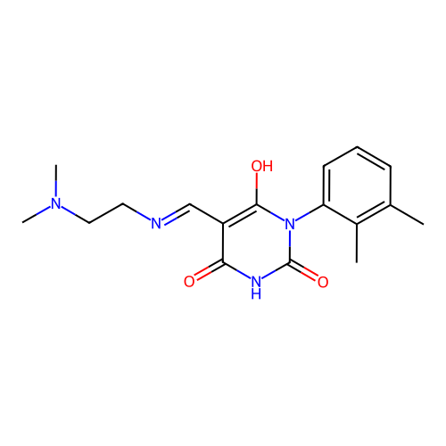 5-[(2-dimethylaminoethylamino)methylidene]-1-(2,3-dimethylphenyl)-1,3-diazinane-2,4,6-trione structure