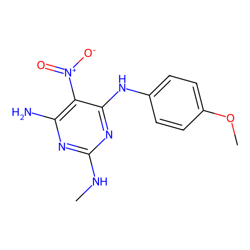 N~4~-(4-methoxyphenyl)-N~2~-methyl-5-nitropyrimidine-2,4,6-triamine structure