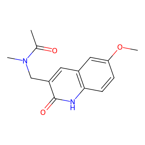 N-[(6-methoxy-2-oxo-1,2-dihydroquinolin-3-yl)methyl]-N-methylacetamide structure