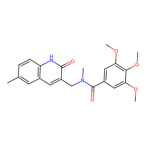 3,4,5-trimethoxy-N-methyl-N-[(6-methyl-2-oxo-1H-quinolin-3-yl)methyl]benzamide structure