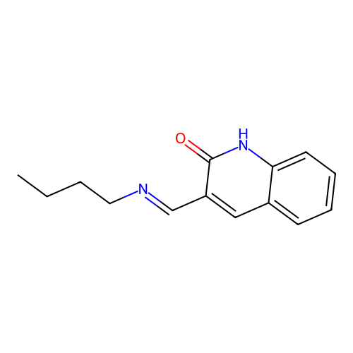 3-[(E)-(butylimino)methyl]quinolin-2(1H)-one structure