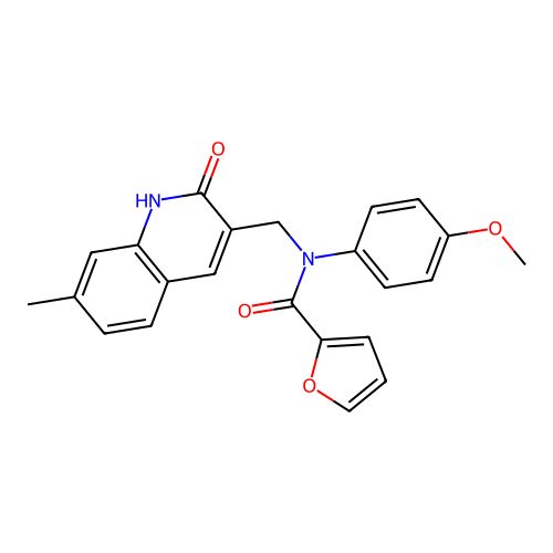N-((2-hydroxy-7-methylquinolin-3-yl)methyl)-N-(4-methoxyphenyl)furan-2-carboxamide structure