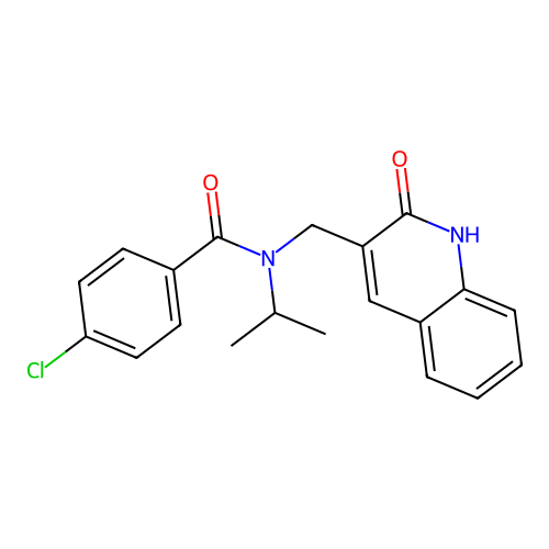 4-chloro-N-[(2-oxo-1H-quinolin-3-yl)methyl]-N-propan-2-ylbenzamide structure