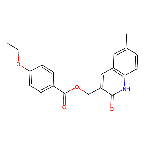 (6-methyl-2-oxo-1H-quinolin-3-yl)methyl 4-ethoxybenzoate structure