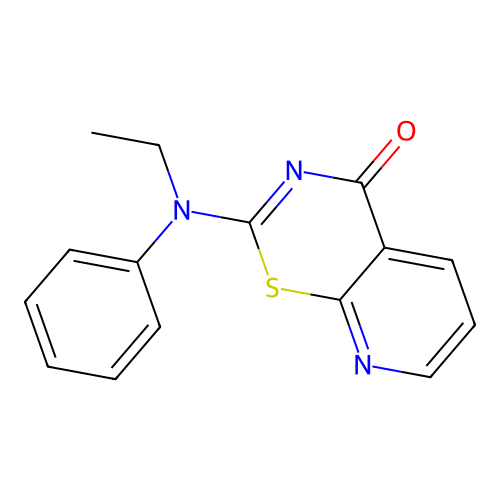 2-[ethyl(phenyl)amino]-4H-pyrido[3,2-e][1,3]thiazin-4-one structure