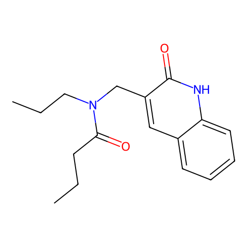 N-[(2-oxo-1,2-dihydroquinolin-3-yl)methyl]-N-propylbutanamide structure