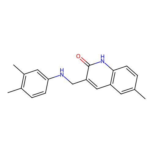 3-{[(3,4-dimethylphenyl)amino]methyl}-6-methylquinolin-2(1H)-one structure