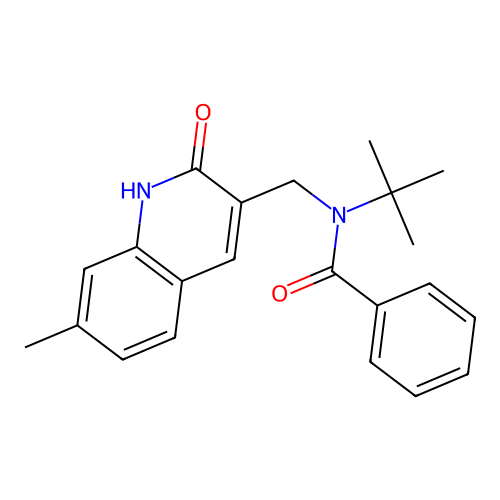 N-tert-butyl-N-[(7-methyl-2-oxo-1H-quinolin-3-yl)methyl]benzamide structure