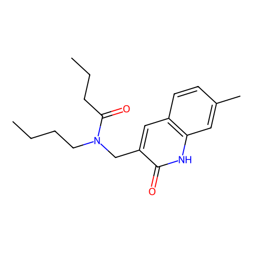 N-butyl-N-[(7-methyl-2-oxo-1,2-dihydroquinolin-3-yl)methyl]butanamide structure