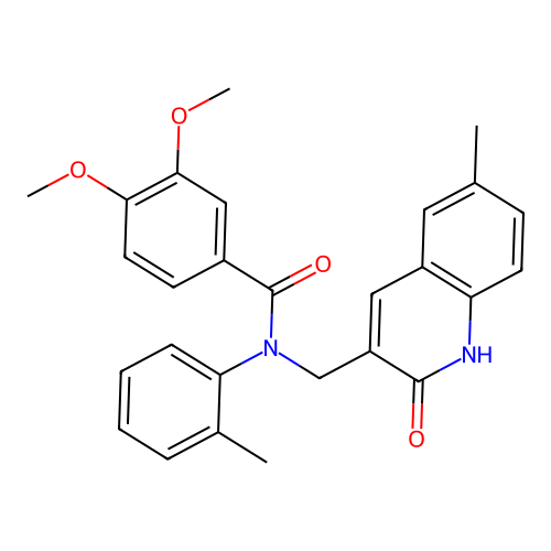 N-((2-hydroxy-6-methylquinolin-3-yl)methyl)-3,4-dimethoxy-N-(o-tolyl)benzamide structure