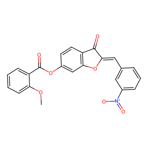 2-[(3-Nitrophenyl)methylene]-3-oxobenzo[3,4-b]furan-6-yl 2-methoxybenzoate structure
