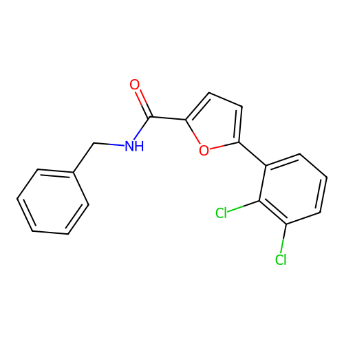 N-benzyl-5-(2,3-dichlorophenyl)furan-2-carboxamide structure