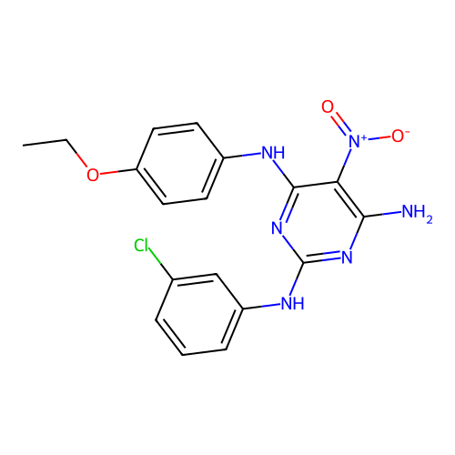{6-Amino-2-[(3-chlorophenyl)amino]-5-nitropyrimidin-4-yl}(4-ethoxyphenyl)amine structure