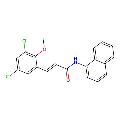 (2E)-3-(3,5-dichloro-2-methoxyphenyl)-N-(naphthalen-1-yl)prop-2-enamide structure