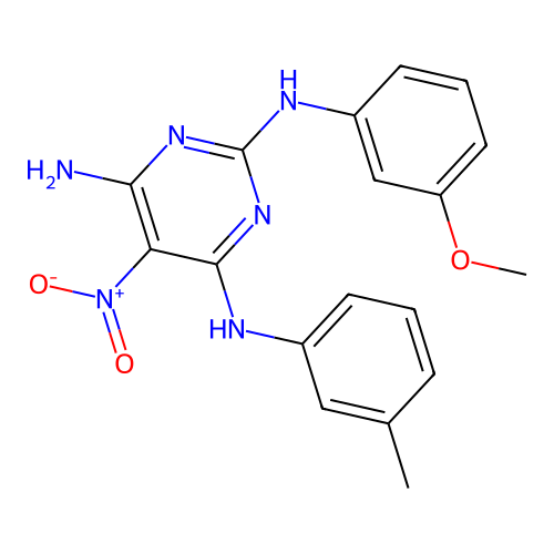 N~2~-(3-methoxyphenyl)-N~4~-(3-methylphenyl)-5-nitropyrimidine-2,4,6-triamine structure