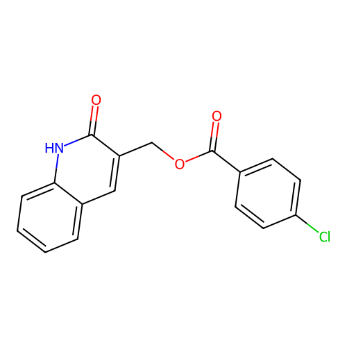 (2-oxo-1H-quinolin-3-yl)methyl 4-chlorobenzoate structure