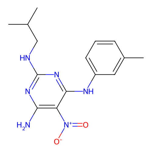 {6-Amino-2-[(2-methylpropyl)amino]-5-nitropyrimidin-4-yl}(3-methylphenyl)amine structure