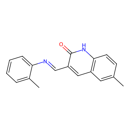 6-methyl-3-{(E)-[(2-methylphenyl)imino]methyl}quinolin-2(1H)-one structure