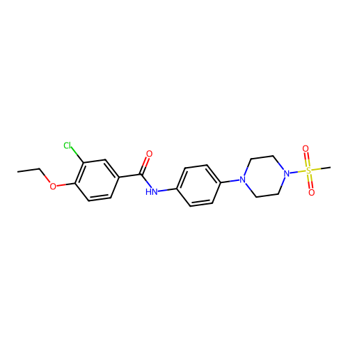 3-chloro-4-ethoxy-N-(4-(4-(methylsulfonyl)piperazin-1-yl)phenyl)benzamide structure