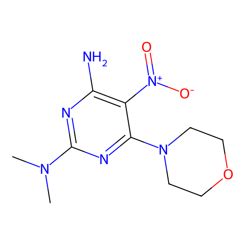 (4-Amino-6-morpholin-4-yl-5-nitropyrimidin-2-yl)dimethylamine structure