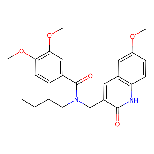N-butyl-N-((2-hydroxy-6-methoxyquinolin-3-yl)methyl)-3,4-dimethoxybenzamide structure