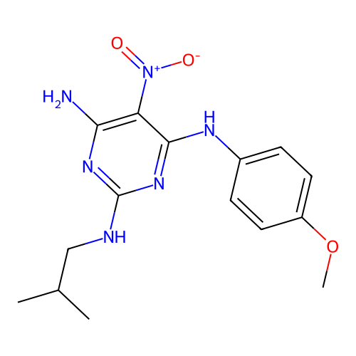 N~4~-(4-methoxyphenyl)-N~2~-(2-methylpropyl)-5-nitropyrimidine-2,4,6-triamine structure